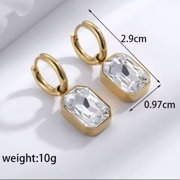 Classic Gold Crystal Earrings - Picture 4 of 12